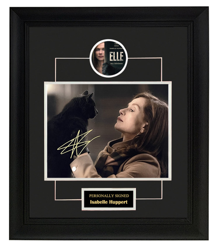 收藏 伊莎贝尔于佩尔 亲笔签名 照片裱框 含sa证书 elle 法国影后