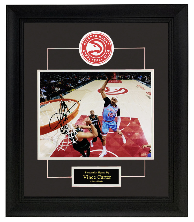 文斯卡特 亲笔签名照片 老鹰队 裱框 含证书收藏