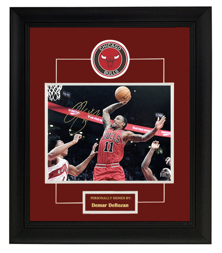收藏 德罗赞 亲笔签名 照片裱框 含sa证书 芝加哥公牛 nba