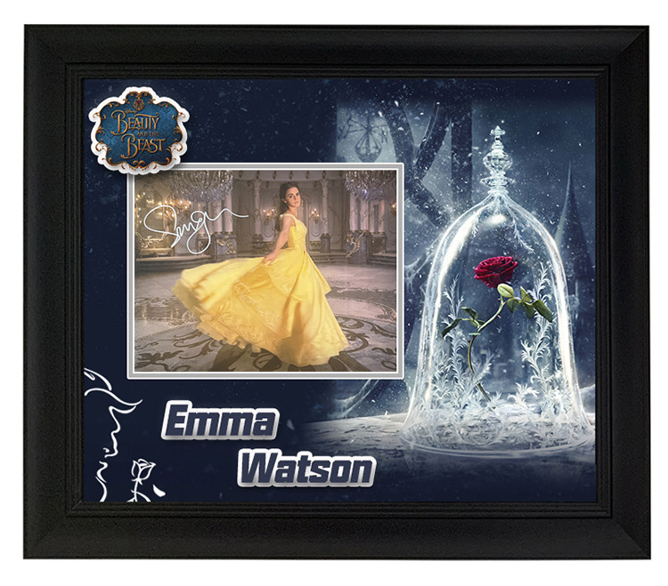 收藏 艾玛沃特森 亲笔签名 照片裱框 含sa证书 美女与野兽