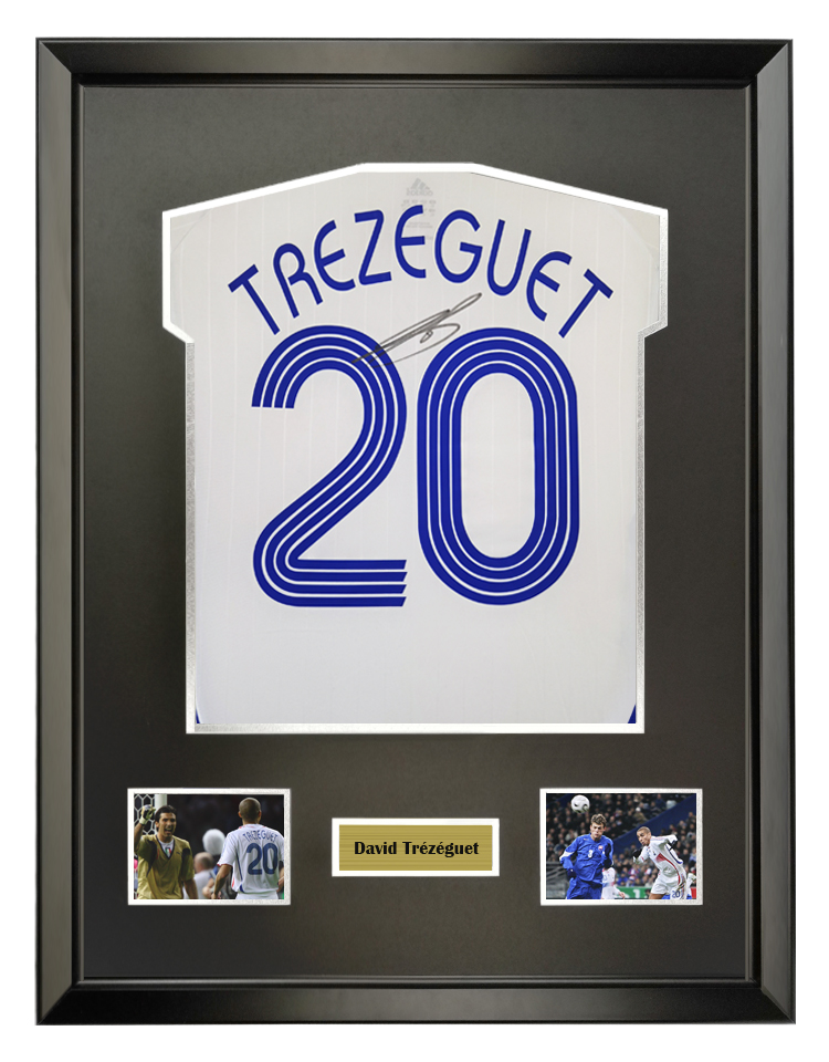特雷泽盖 2006世界杯法国国家队 亲笔签名 足球服球衣 含sa证书 裱框