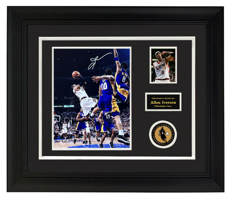 阿伦艾弗森亲笔签名照片 含证书 裱框