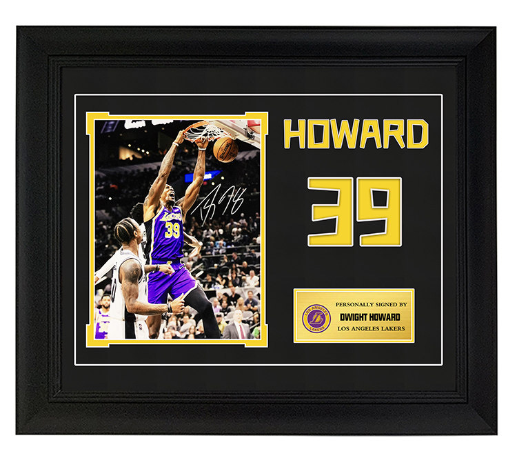 霍华德亲笔签名照片 湖人队39号 含sa证书 裱框收藏