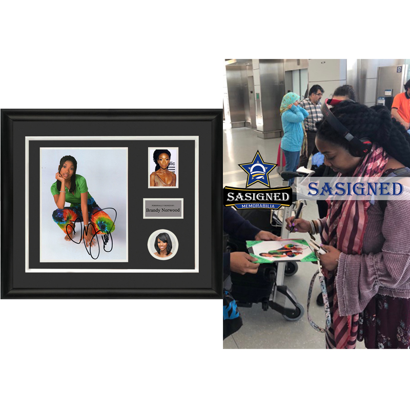 美国女歌手 布兰迪诺伍德 亲笔签名 照片 裱框 含sa证书 sa proof