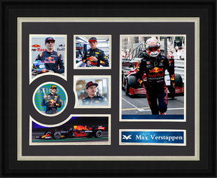 F1赛车手红牛车队马克斯维斯塔潘亲笔签名照片含证书裱框