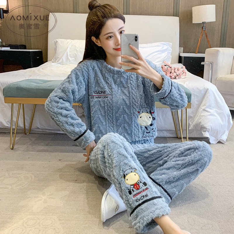 珊瑚绒睡衣女冬季可爱卡通法兰绒新款两件套秋冬款休闲家居服加厚,女士内衣/男士内衣/家居服,睡衣/家居服套装,淘宝优惠券,粉丝福利购,淘宝优惠卷