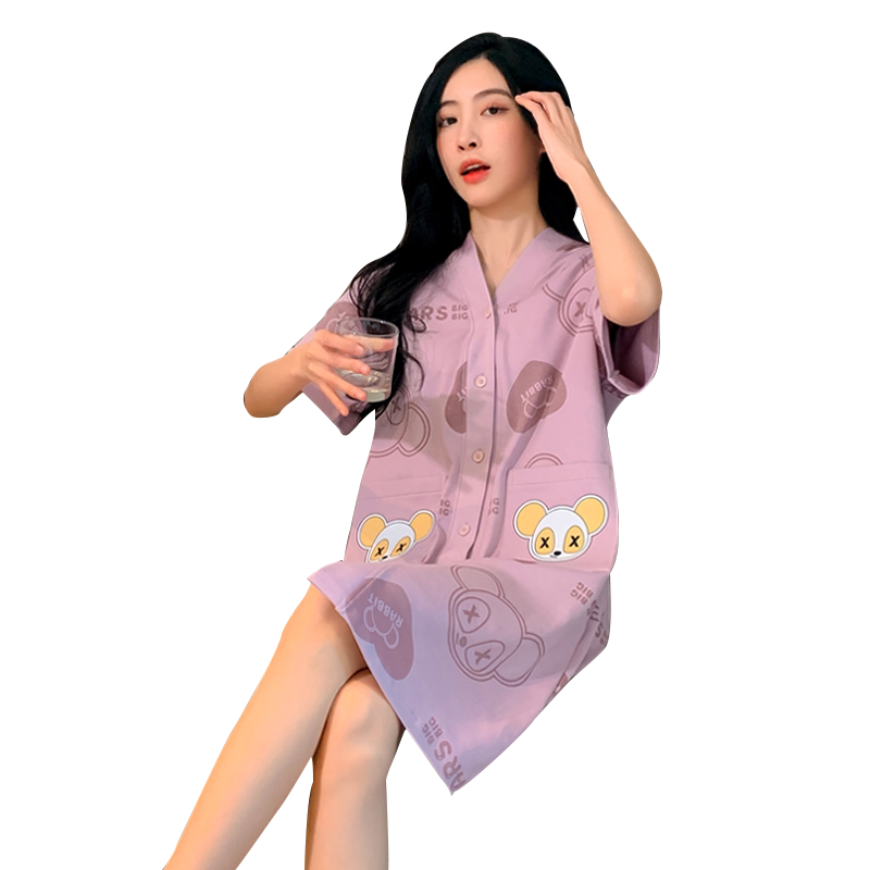 睡裙短袖夏天可爱薄款家居服