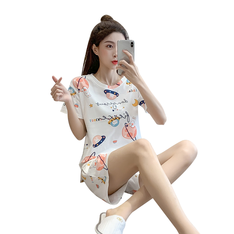 卡通新款短裤可出门大码家居服