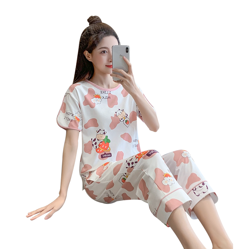 夏季纯棉韩版卡通家居服