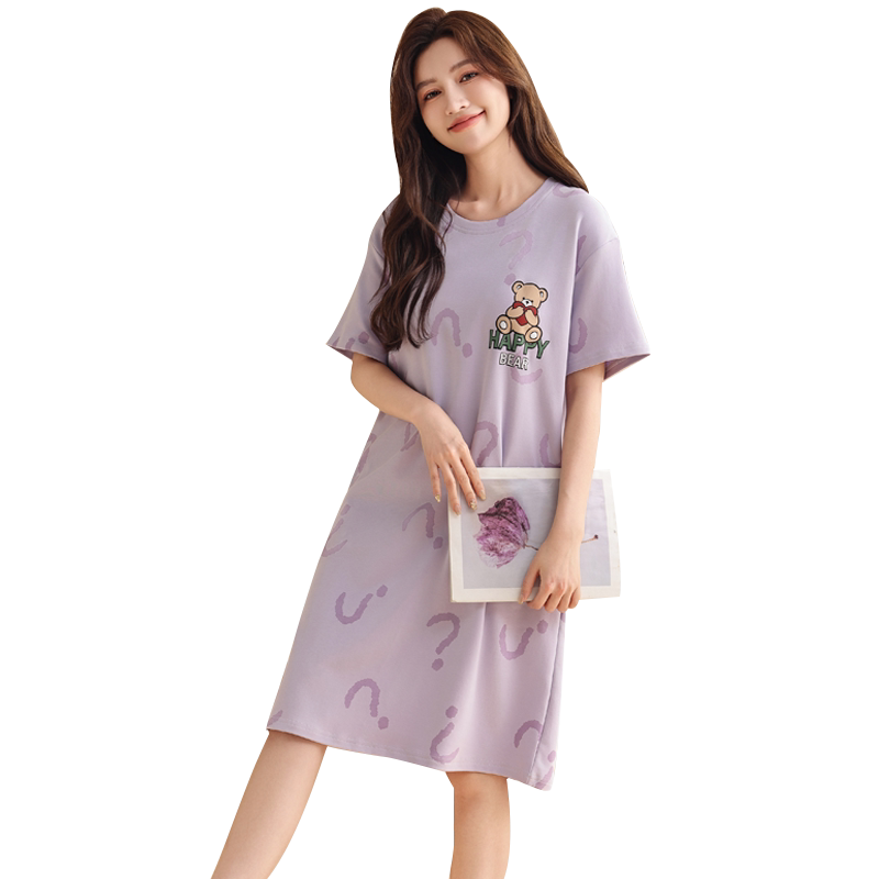 带胸垫睡裙可爱少女小熊家居服