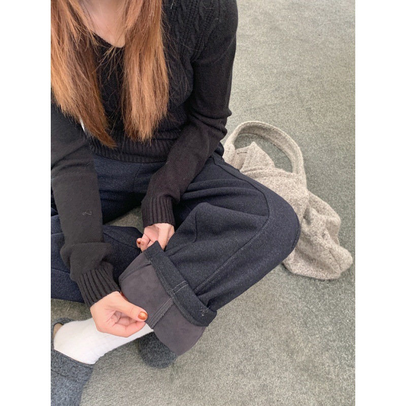 藏青遮胯藏肉老钱斜纹休闲裤