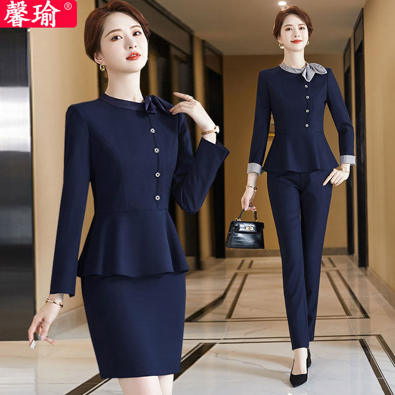 秋冬职业空姐制服西装套装酒店工作服女样品屋展示中心美容院前台