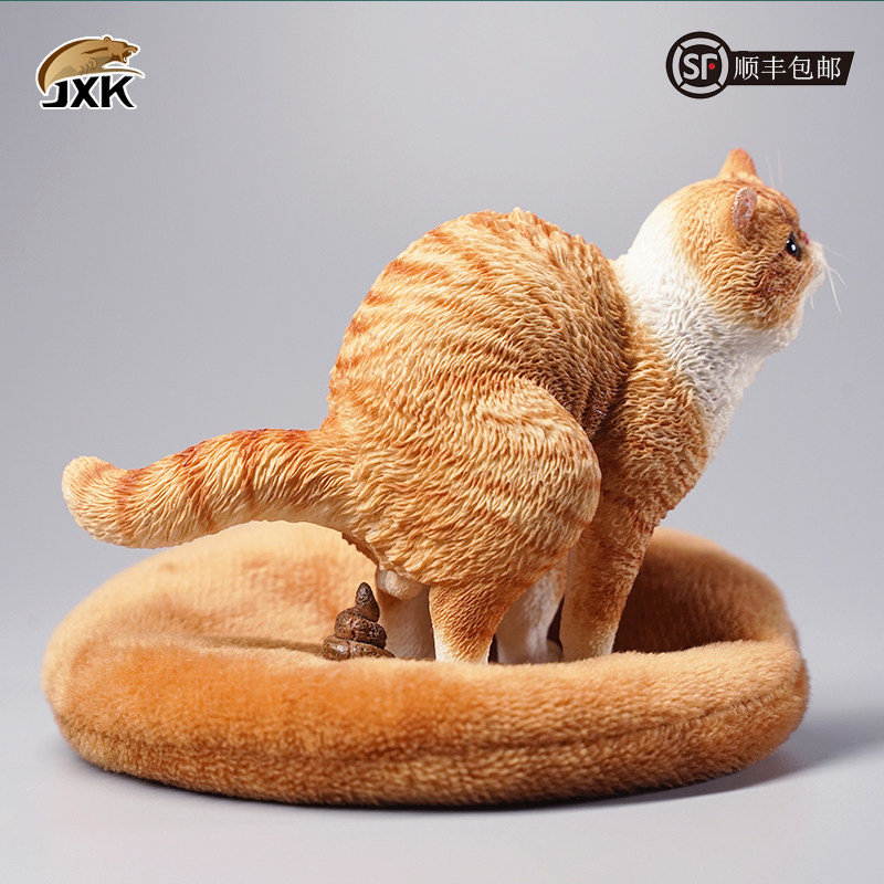 jxk官方正品1/6加菲猫仿真模型创意半蹲造型潮玩手办治愈系猫摆件