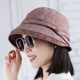 春上新花朵翻边圆平顶宽沿显脸小渔夫帽可折叠盆帽遮脸防晒帽布帽