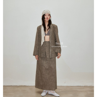 高腰中长款 新款 半身裙设计感包臀A字裙子 春季 RESS