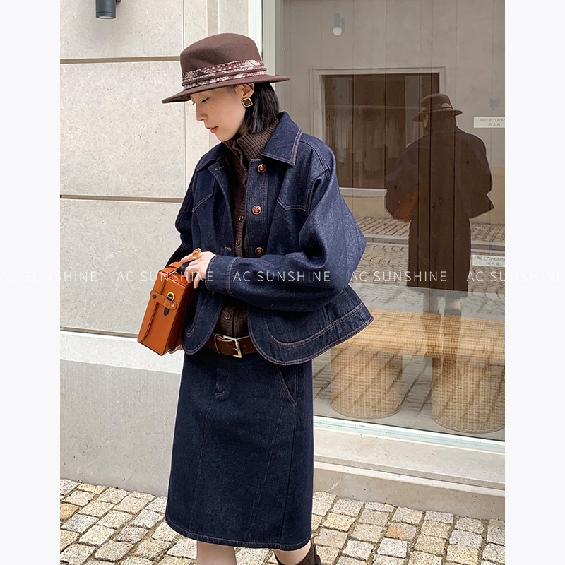 SUNSHINE冬季通勤牛仔夹克外套