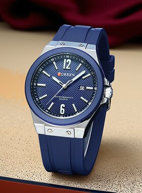 CURREN卡瑞恩青少年初高中学生户外跑步运动夜光防水石英手表8467