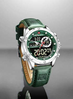Naviforce领翔手表新款男生潮流高中运动LED电子表夜光防水石英表