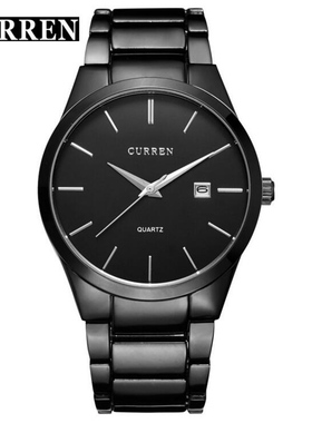 CURREN卡瑞恩男士学生情侣网红抖音石英日历表精密腕表防水手表