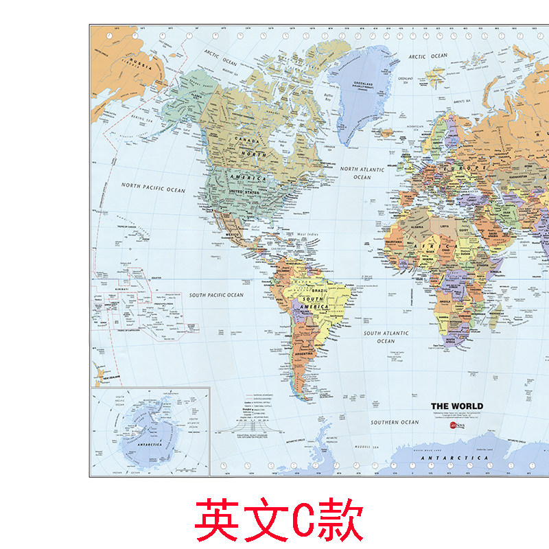 2026英文版世界墙贴办公室挂画现代装饰画客厅沙发背景墙挂图地图,家居饰品,现代装饰画,淘宝优惠券,粉丝福利购,淘宝优惠卷