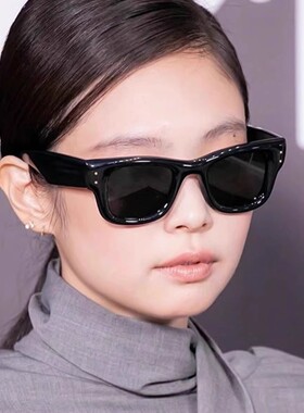 Jennie同款墨镜黑色方形大框粗边高级感太阳眼镜防紫外线防晒遮阳