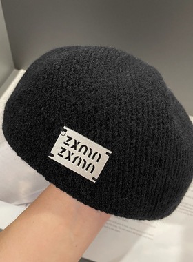 秋冬反戴贝雷帽女大头围网红时尚前进帽子女日系黑色画家帽显脸小