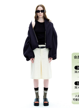 四折优惠现货授权FAFAMOON 女士常规小口袋工装百褶裙