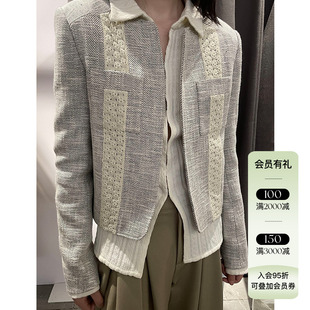 清仓4折AUTI SEMINARIO 23AW秋冬新品 拼接圆领⻄装短外套