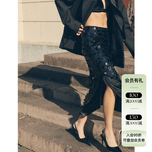 4折优惠现货授权VIKTORIACHAN 23AW秋冬假日胶囊 侧开衩半身裙