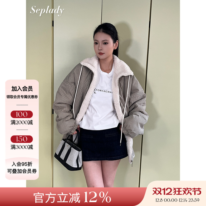 VIKTORIACHAN 25AW秋冬新品 高领落肩宽松连帽棉服抽绳松紧腰夹克