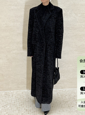 七折 现货授权VIKTORIACHAN 23AW秋冬新品 女士黑色羊毛毛呢外套