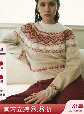 5折 VIKTORIACHAN 24AW秋冬假日胶囊 设计感羊毛套头毛衣女百搭