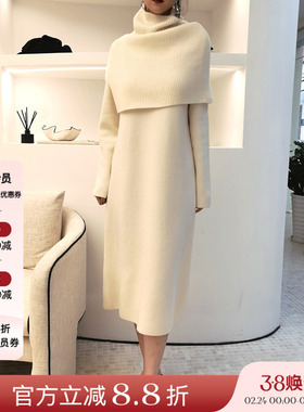 正品授权VIKTORIACHAN22秋冬新品白色针织裙连衣裙休闲舒适