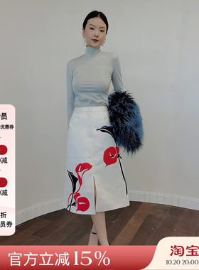 JACQUESWEI压花打底衫加印花裙