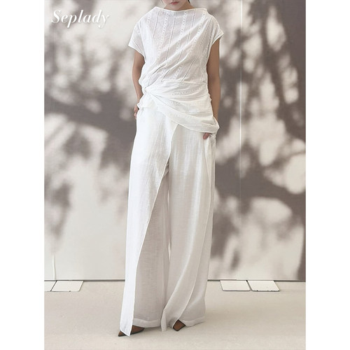 主推款 VIKTORIACHAN 26SS春夏新品 肌理飘逸感宽松阔腿休闲长裤