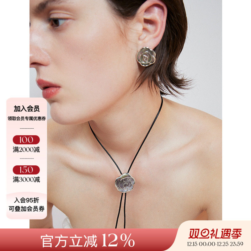 TenderSociety黑贝母玫瑰耳钉