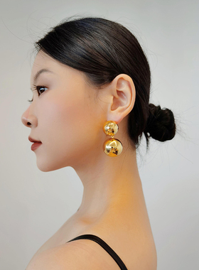 JACQUESWEI18k金锤金流淌耳环