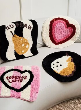 卡通儿童卧室坐垫地毯植绒飘窗垫客厅可爱防滑垫床边毯座垫多功能