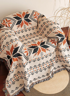 复古沙发布美式沙发巾盖布盖毯乡村复古田园风沙发套罩椅子沙发垫