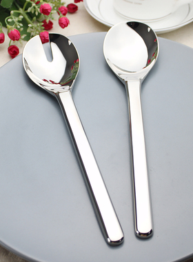 余单孤品*sola18/10加厚不锈钢大号公用餐具分餐勺分餐叉分汤勺子