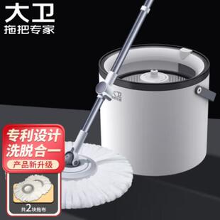 大卫新款 旋转拖把桶洗脱合一单桶免手洗N11Plus 1杆2头 升降式