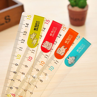 晨光ARL96127耷拉兔15cm直尺可爱卡通波浪尺卡通尺子透明曲线尺子