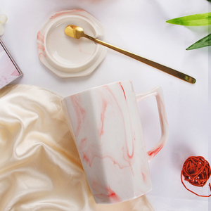 创意简约陶瓷马克杯带盖勺