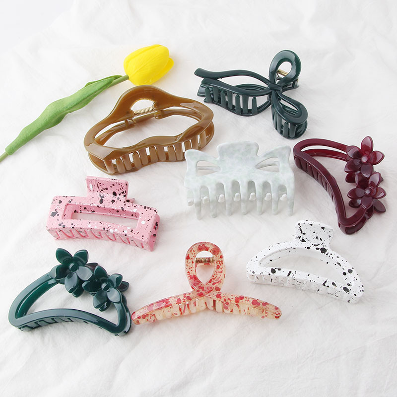 清仓处理超大号果冻色抓夹发量多后脑勺鲨鱼夹韩版网红气质发夹女