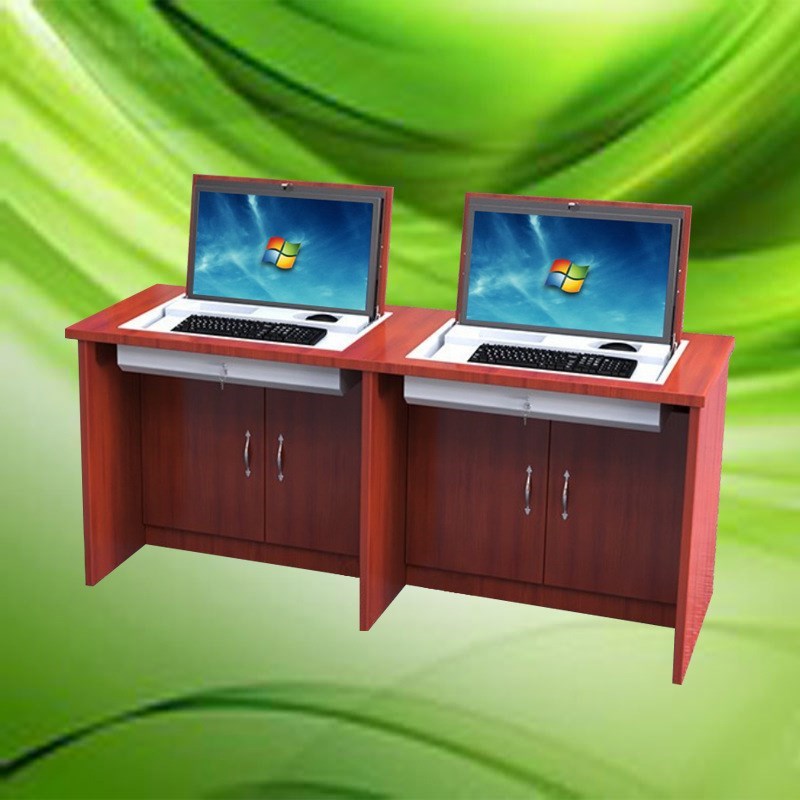 北京大型会议油漆k电脑桌无纸化会议系统翻转显示R屏桌面实木办公