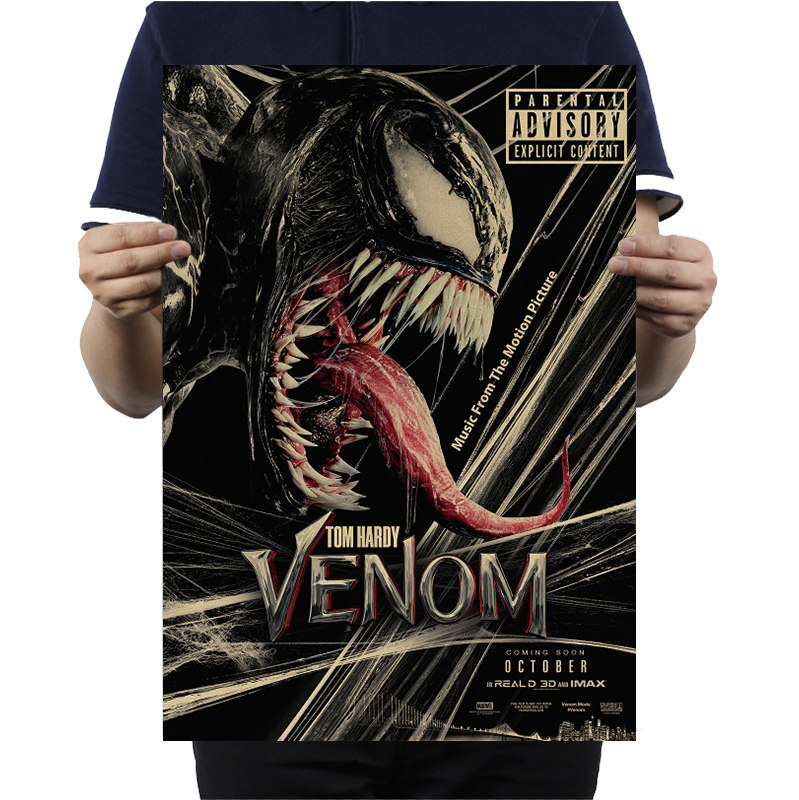 毒液电影海报欧美漫威复古怀旧牛皮纸装饰画宿舍酒吧壁纸贴画