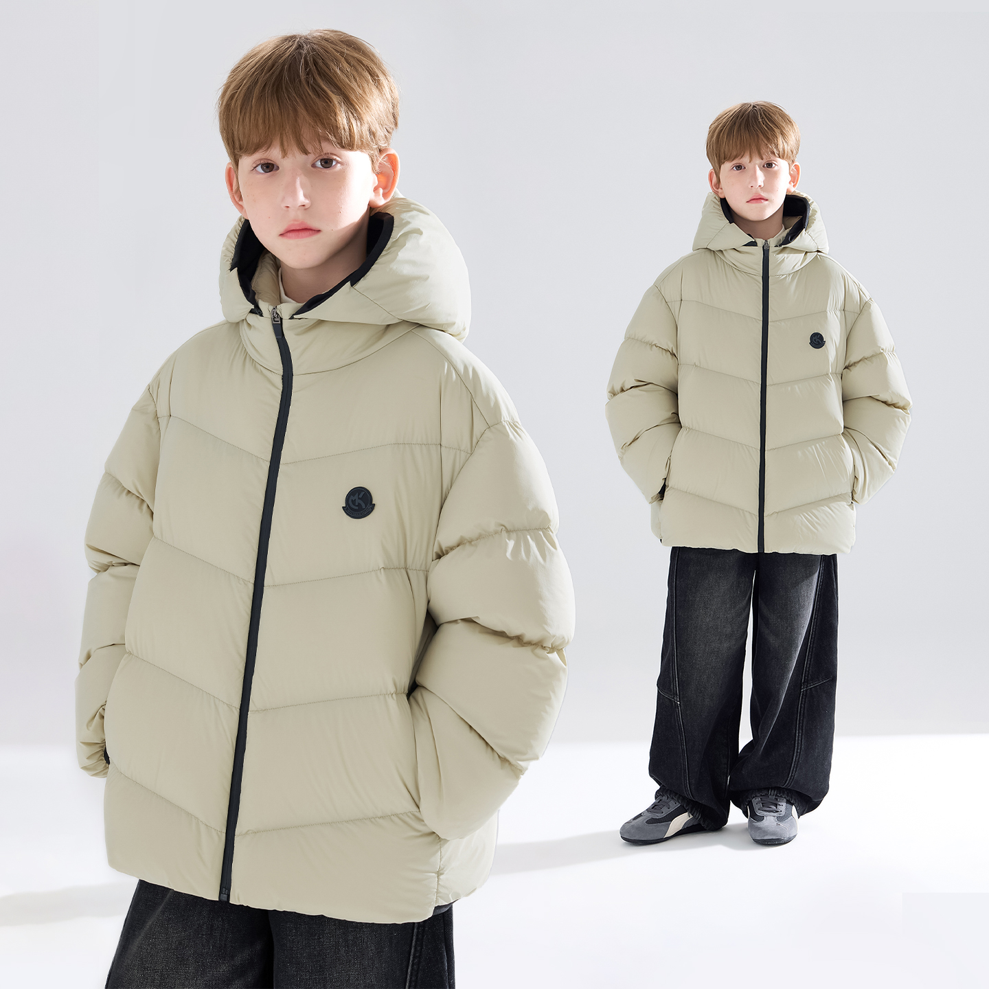 【宁儿粉丝专享】潮牌可拆卸帽户外羽绒服外套男童冬季新款
