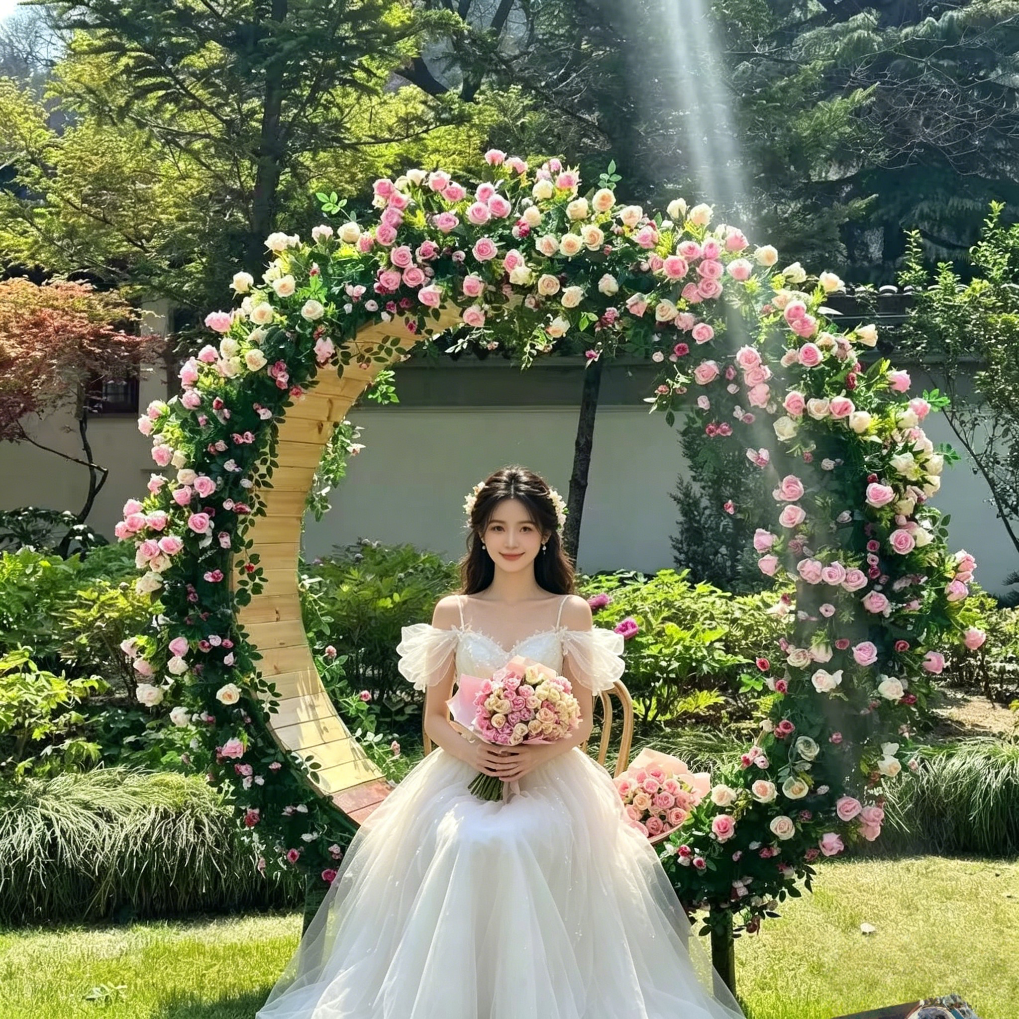 仿真月季花藤条玫瑰花藤蔓高级仿生花莫奈花园网红打卡氛围感花墙