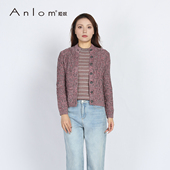 娅奴桑蚕丝春秋季 新款 时尚 Anlom 休闲圆领女士针织开衫 外套