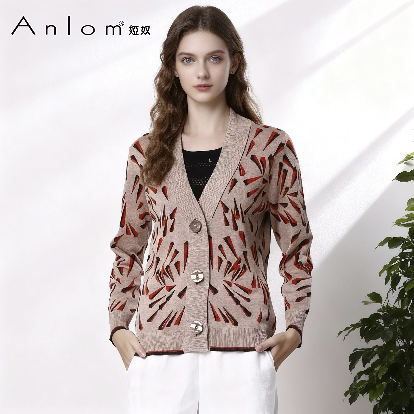 anlom娅奴秋冬新款桑蚕丝短外套